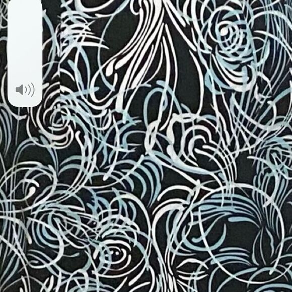 Ann Taylor Loft Sleeveless Dress Sz 2 Black with Teal & White Swirls Side Zipper - Picture 8 of 9